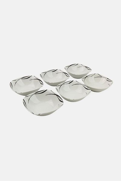 Maser 6 Pcs Printed Porcelain Cereal Bowl Set, Multicolor