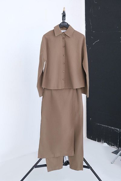 Touché Privé NATURAL TEXTURED SHIRT PANT SET