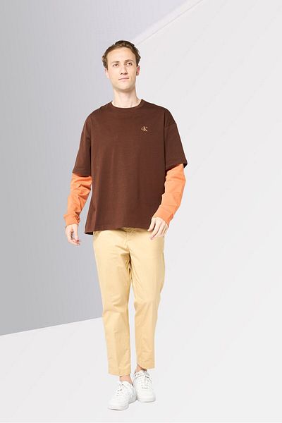 Calvin Klein Jeans Men Crew Neck Embroidered Logo Long Sleeve Sweatshirts, Multicolor