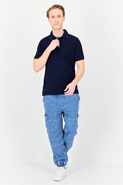 Vince Camuto Men Regular Fit Solid Short Sleeves Polo Shirt, Navy