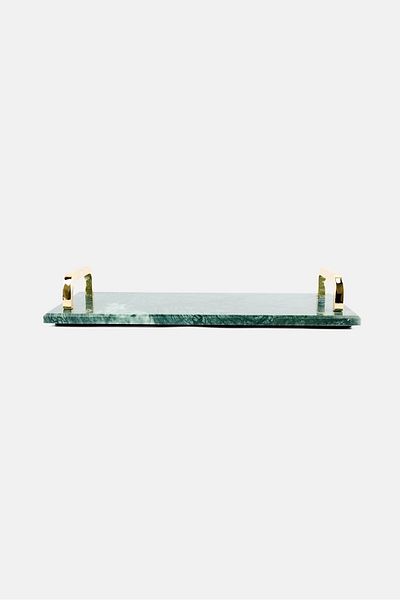 Catherine Malandrino Natural Marble Serving Tray 35 L x 15 W x 5 H cm, Green