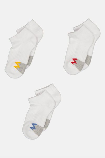 RBX Toddlers Boy 3 Pairs Boy Solid Ankle Socks, White