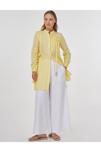 KYR Brode Garnished Muslin Tunic Yellow