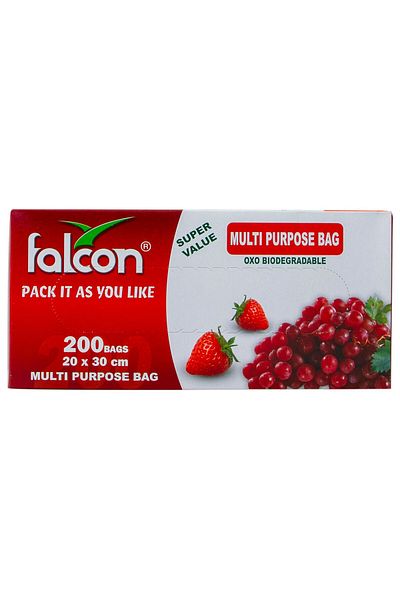 Falcon Biodegradable Multi-purpose Bags 20x30cm - 200pcs | Eco-friendly Storage