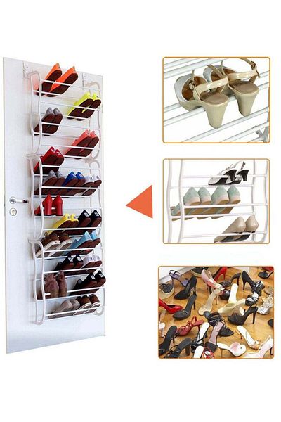 Generic 12 Layers Over The Door Shoe Organizer Shoe Rack White