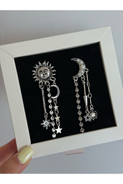 h&b design jewel Vintage Güneş Hilal Detay Küpe