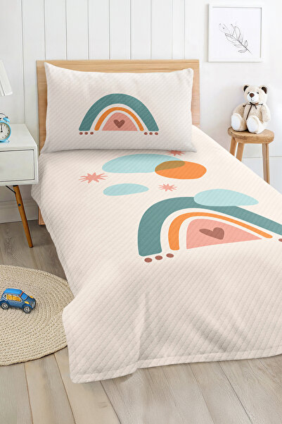 Realhomes Pastel Rainbow and Cloud Patterned Unisex Baby and Child Single Piq...