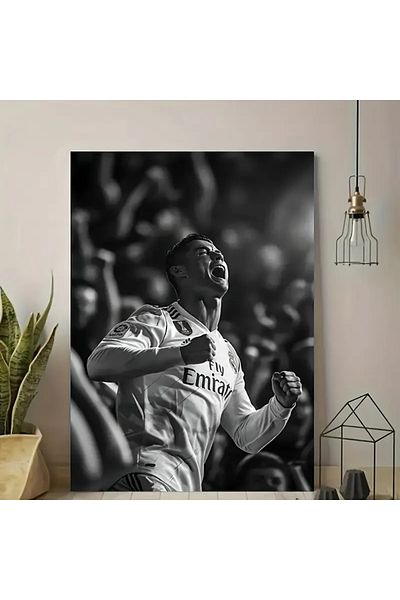 VİEW Canvas Painting Framed with Wooden Frame,Mbappe for Sports,Football Fans 4 Living Room,Gaming Clubs