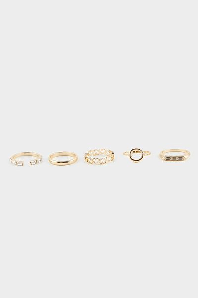 DeFacto Women's 5-Piece Gold Ring F1320Axns