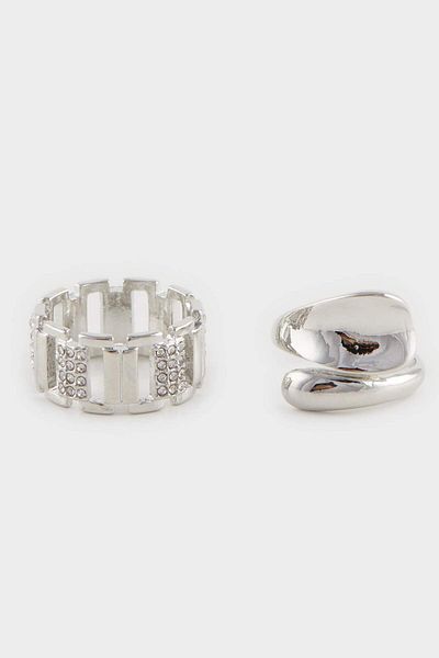 DeFacto Women's 2-Piece Silver Ring F1324Axns