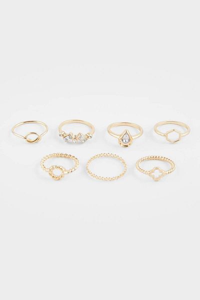 DeFacto Women's 7-Piece Gold Ring F5951Axns