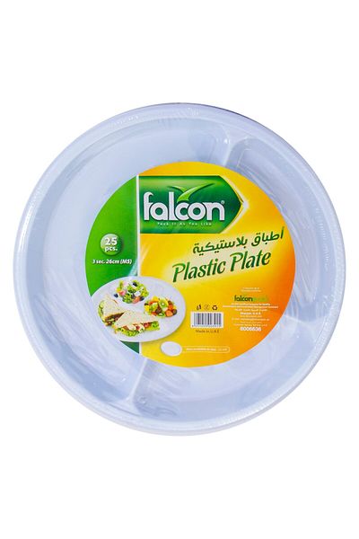 Falcon Plastic Plates 9" Round – 25 Pcs | Durable Disposable Party Plates