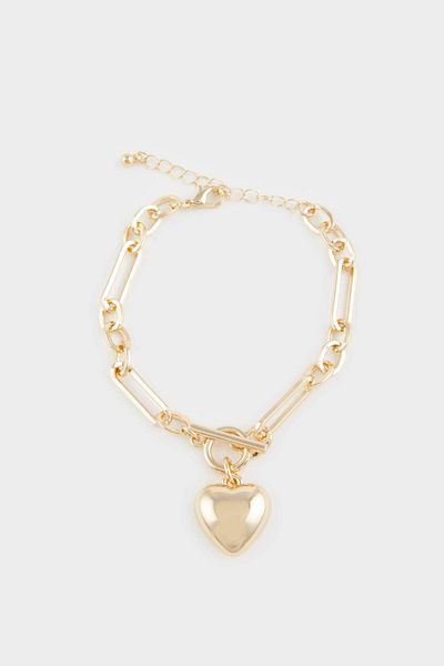 DeFacto Women's Heart Gold Bracelet F5952Axns
