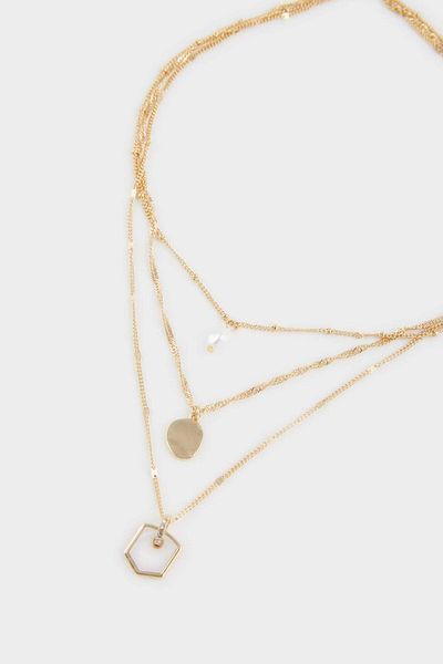 DeFacto Women's 3-Piece Gold Necklace F5963Axns