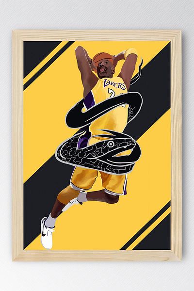 Saturn Pictură înrămate Kobe Bryant - Pictură poster NBA de baschet