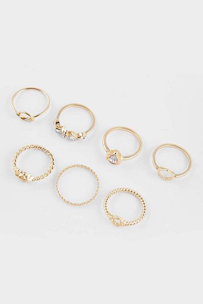 DeFacto Women's 7-Piece Gold Ring F5951Axns