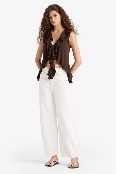 DeFacto Regular Fit Textured Sleeveless Blouse F5357Ax25Hs