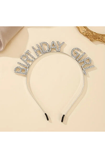 CUGYPARTY Birthday Girl Silver Birthday Crown with Shiny Stones