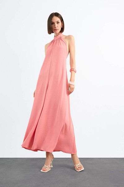 DeFacto Halter Neck Wide Leg Long Jumpsuit F8206Ax25Sm