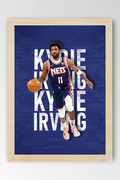 Saturn Pictură înrămată Kyrie Irving - Pictură poster NBA de baschet