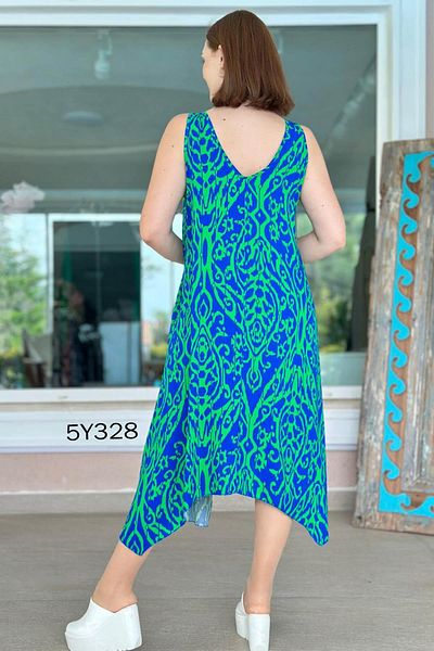 İnce Topuk Viscose Dress with Ring Strap 5Y328