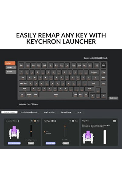 Keychron Q1 HE QMK Wireless Mechanical Keyboard – 75% (87-Key), Hall-Effect Switches
