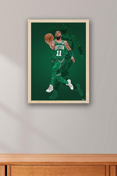 Saturn Pictură înrămată Kyrie Irving - Pictură poster NBA de baschet