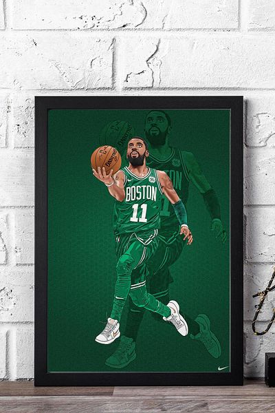 Saturn Pictură înrămată Kyrie Irving - Pictură poster NBA de baschet