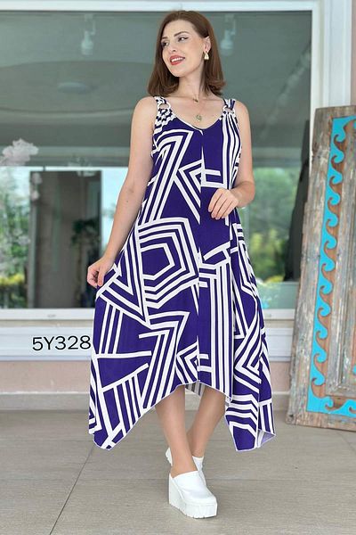 İnce Topuk Viscose Dress with Ring Strap 5Y328