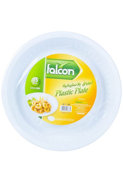 Falcon Plastic Plates 22cm – Pack Of 25 Durable Disposable Plates For Everyday Use