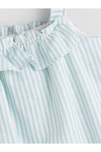LC Waikiki Square Neck Striped Girl's Dress