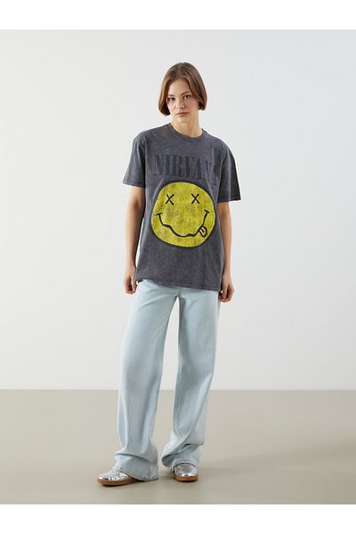 LC Waikiki Crew Neck Nirvana Printed Women's T-Shirt