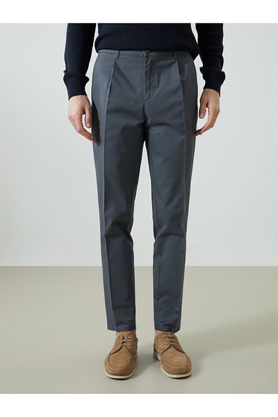 LC Waikiki Standard Fit Gabardine Men's Pleated Chino Trousers
