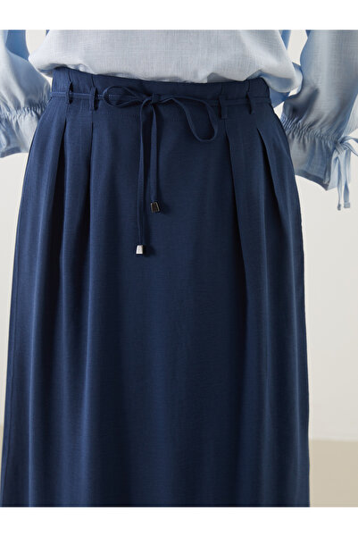 LC Waikiki Beli Lastikli Keten Görünümlü Etek