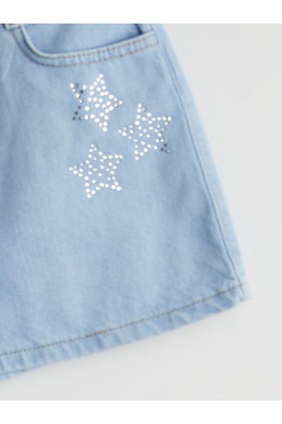 LC Waikiki Pantaloni scurți din denim pentru fete cu talie elastică