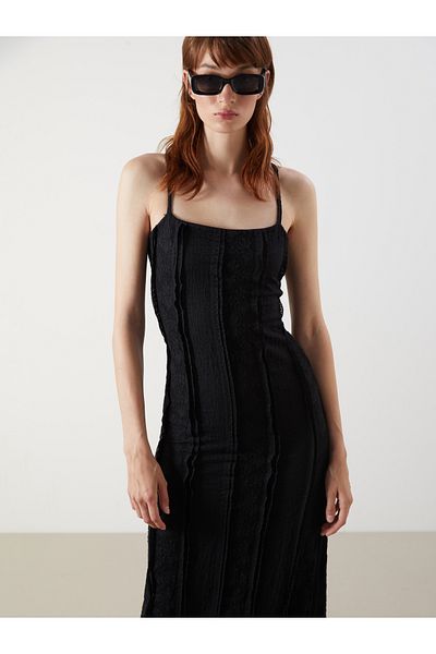 LC Waikiki Rochie Boho cu guler pătrat cu dantelă