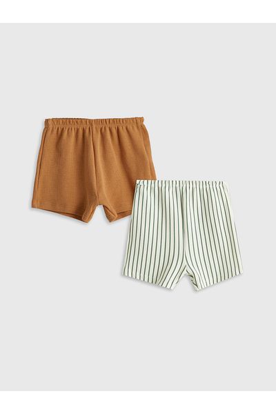 LC Waikiki Elastic Waist Cotton Baby Boy Shorts, Pack of 2