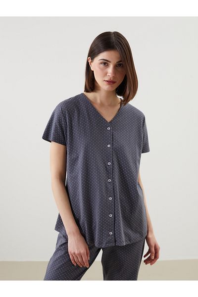 LC Waikiki V-Neck Polka Dot Maternity Pajama Set