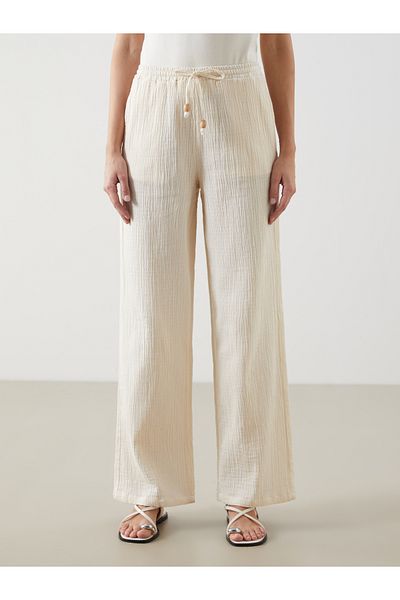 LC Waikiki Elastic Waist Textured Women's Trousers