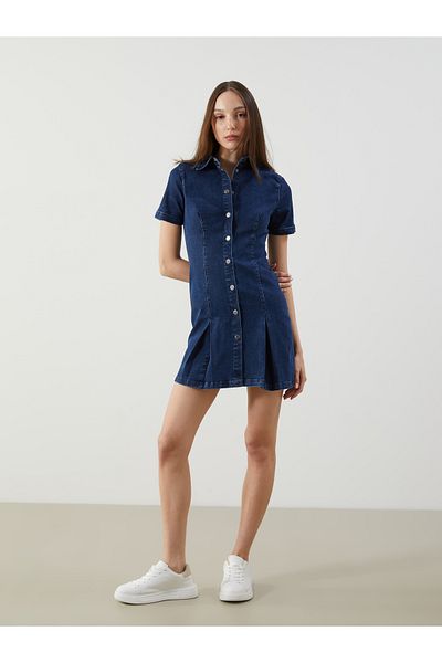 LC Waikiki Πουκάμισο γιακά Jean Φόρεμα
