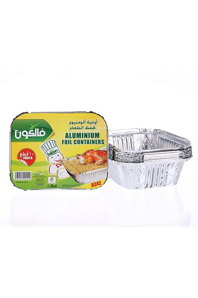 Falcon Aluminium Container With Lid 750ml – 10pcs | Durable, Oven-Safe Foil Trays
