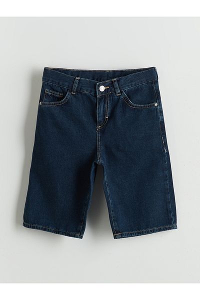 LC Waikiki Boys' Jean Shorts with Adjustable Elastic Waist