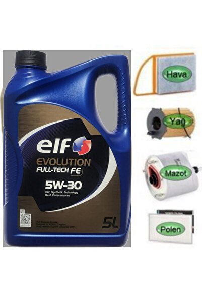 ELF Partner Tepee 1.6 Dizel Yağ Bakım Seti + ELF FULTECH 5W-30 5 LT Partiküll...