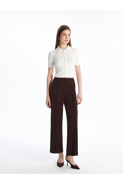 LC Waikiki Wide Leg Women's Trousers with Elastic Waist
