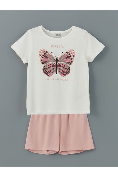 LC Waikiki Crew Neck Girl's T-Shirt and Shorts