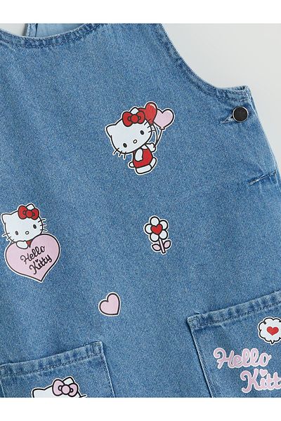 LC Waikiki Rochie de jeans pentru fetiță cu imprimeu Hello Kitty