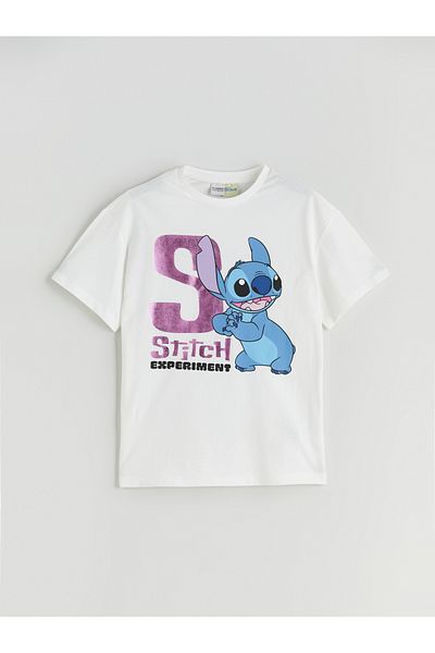 LC Waikiki Crew Neck Stitch Printed Girl's T-Shirt and Leggings