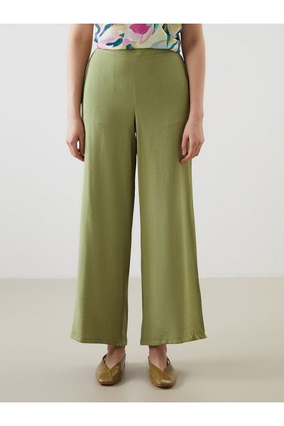 LC Waikiki Wide Leg Women's Trousers with Elastic Waist