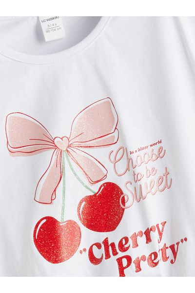 LC Waikiki Tricou pentru fetiță cu imprimeu cu gât crew