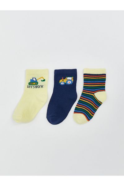 LC Waikiki Printed Boy's Socks 3-Piece
